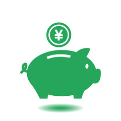 Piggy bank icon. Pictograph of moneybox. Flat design.