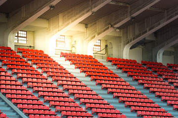 Obraz premium Red chairs in stadium