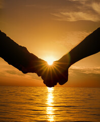 Hands of Romantic Couple
