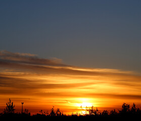 Beautiful bright sunset photo