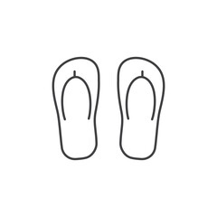Beach step-in icon. Sea shoes or flip-flops vector illustration in thin line design.