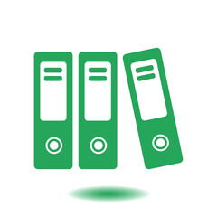 Office folders with papers and documents. Archives folder icon. 