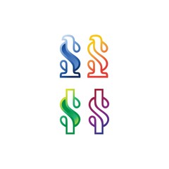 Colorful Letter S,$, Logo Template