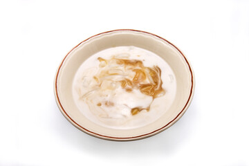 Thai Dessert, Pla Krim on White Background
