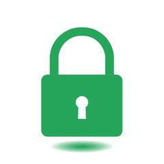 Lock icon. User login or authenticate icon.  Flat design style. 