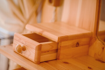Fototapeta na wymiar natural wooden furniture
