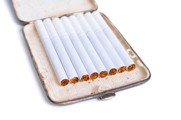 A cigarette case. Isolated on white background.
