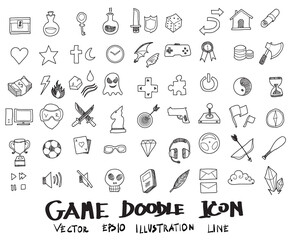 Doodle sketch game icons Illustration vector eps10 © veekicl