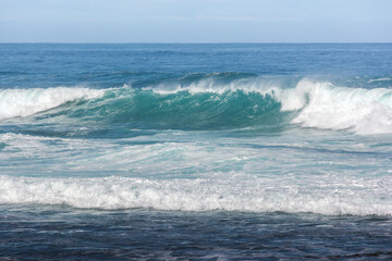Rough waves crashing in the ocean