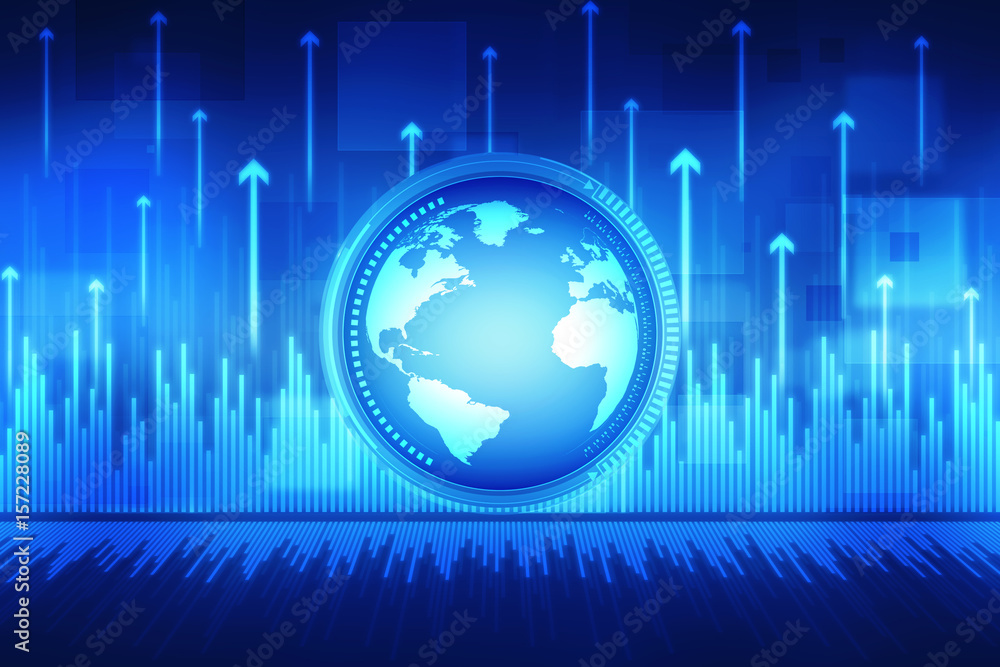 Poster 2d rendering abstract world concept