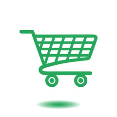 Flat icon of shopping chart. Add a product to the cart.