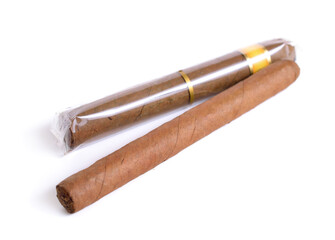 Different Cigars. Isolated on white background