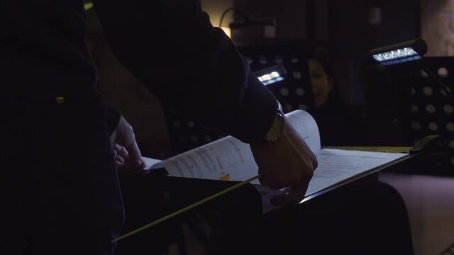 Conductor of a symphony orchestra, classic music