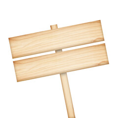 Wooden sign isolated on white background