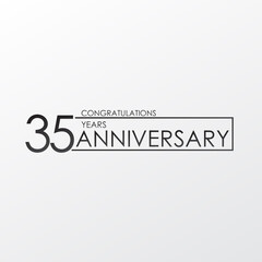 black color elegant and simple 35 years anniversary. lines vector design for family, shop, business, company, or various event Print