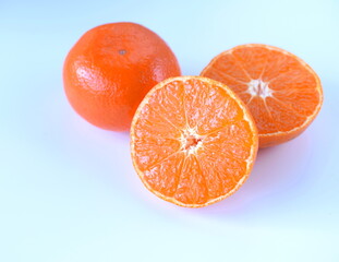 スライスしたミカン、クローズアップ