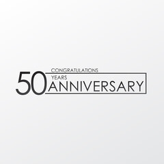 black color elegant and simple 50 years anniversary. lines vector design for family, shop, business, company, or various event Print