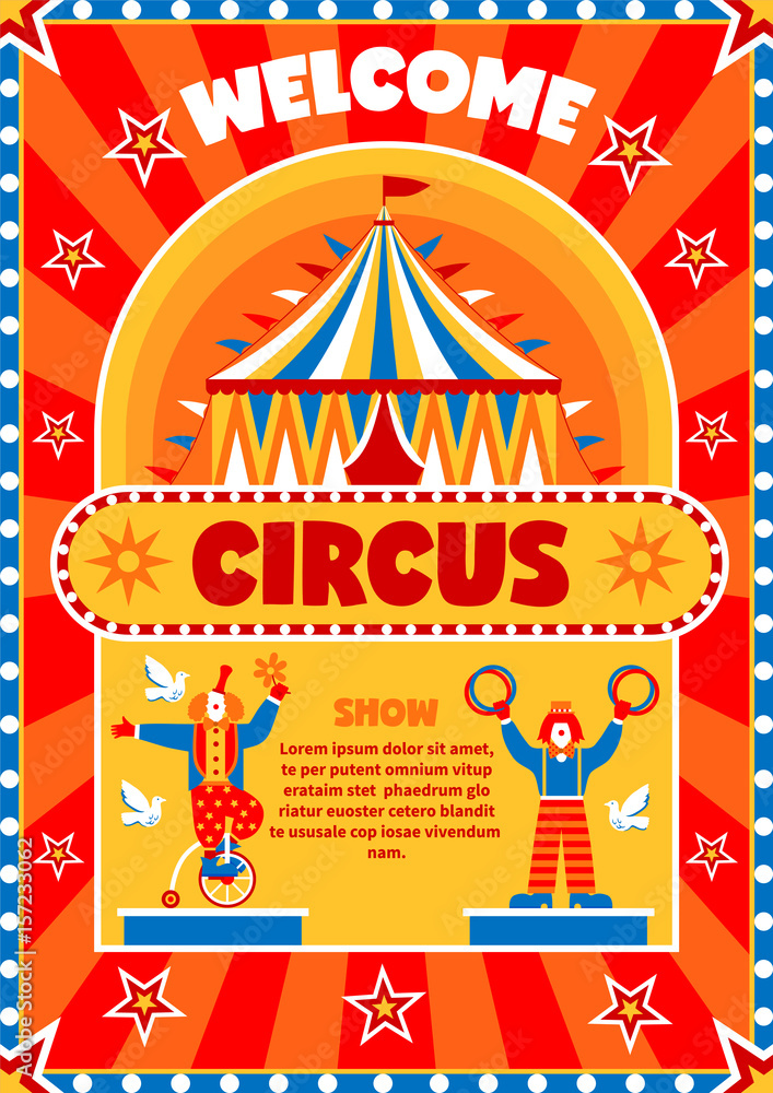 Sticker Circus Show Welcome Poster 