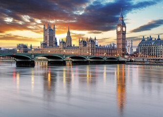 Londres - Big Ben et chambres du parlement, Royaume-Uni