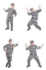 Funny prison inmate in concept