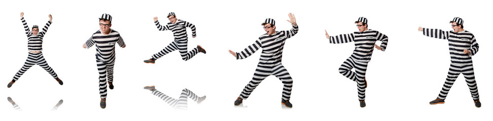 Funny prison inmate in concept