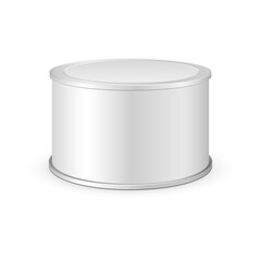 Metal tin can, canned food. Illustration isolated on white background