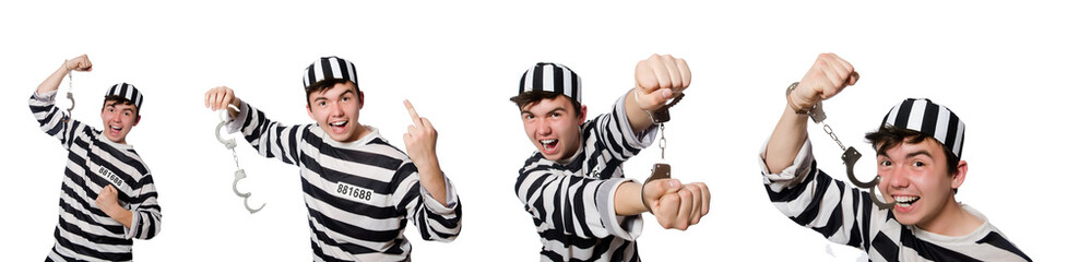 Funny prison inmate in concept