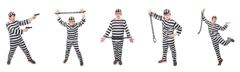 Funny prison inmate in concept