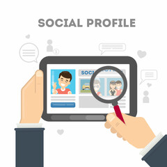 Social profile in media.