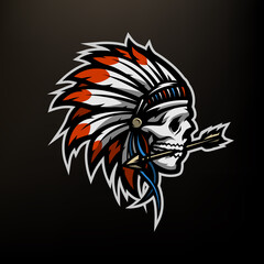 Skull of an Indian warrior.