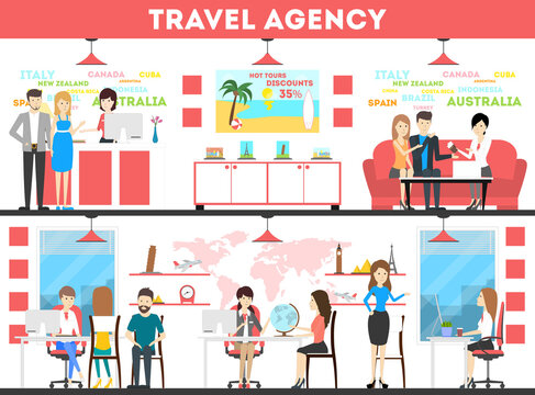 Travel agency set.