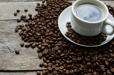Coffee Cup and coffee beans