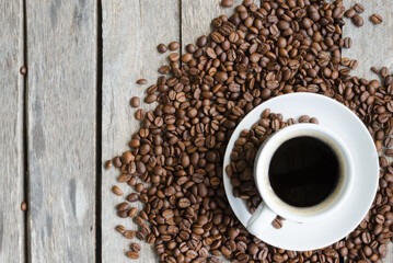 Coffee Cup and coffee beans