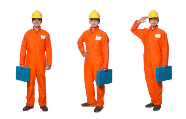 Industrial worker isolated on the white background