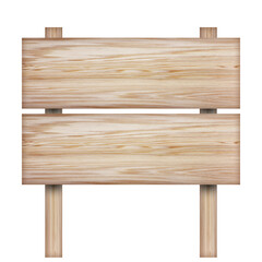 Wooden sign isolated on white