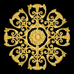 Ornament elements, vintage gold floral designs
