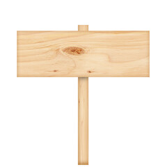 Wooden sign isolated on white background