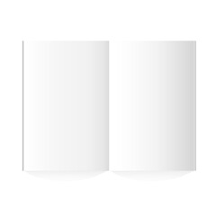 Vector blank magazine spread on white background.	