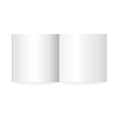 Vector blank magazine spread on white background.	