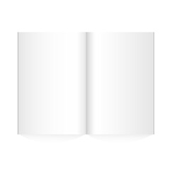 Vector blank magazine spread on white background.	