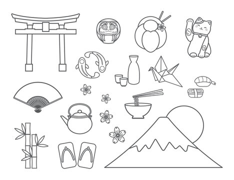 Set of Japanese symbols