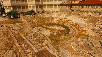 Aerial drone photo of Ancient Theater in Marina Zeas, Peiraeus, Attica, Greece