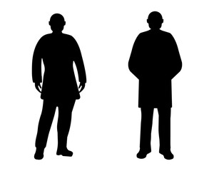 Men Silhouette on white Background. Vector illustration