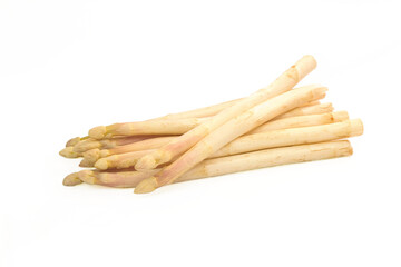 Organics White asparagus isolated on whit background