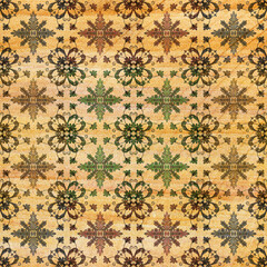 Old decorative sandstone tile background patterns In the park public.