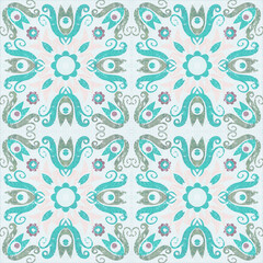 Fototapeta premium Old ceramic tiles patterns in the park public.