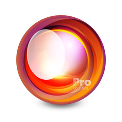 Glass sphere, futuristic abstract element