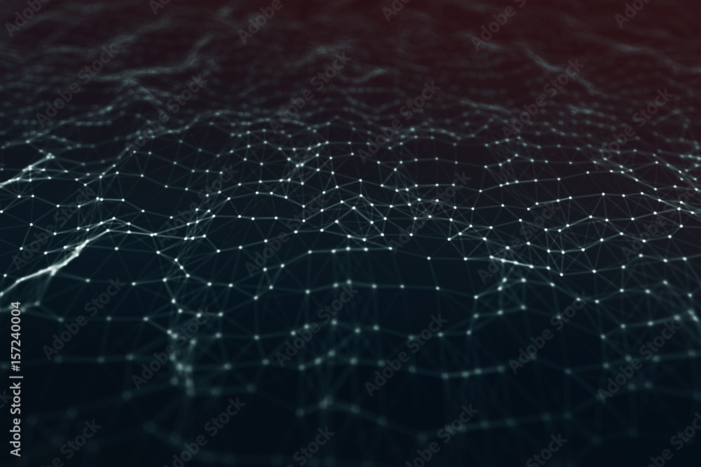 Poster polygonal space low poly background with triangles