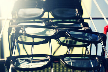 Closeup 3-d glasses in the cinema.