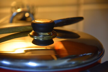 Obraz na płótnie Canvas pot or casserole on stove 